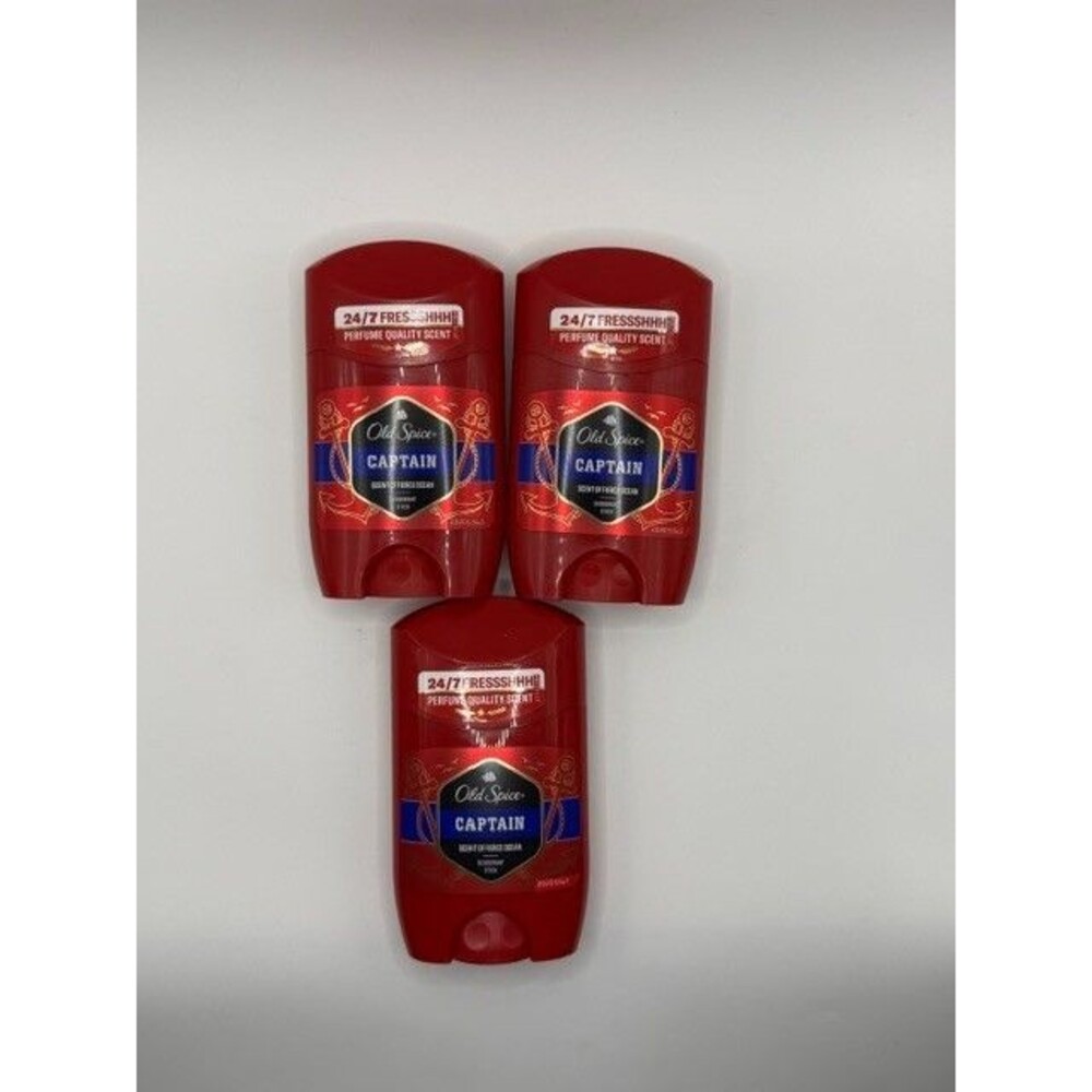 Old Spice Captain Deodorant 3 Pack 3 oz Each 24/7 Freshness Men NEW